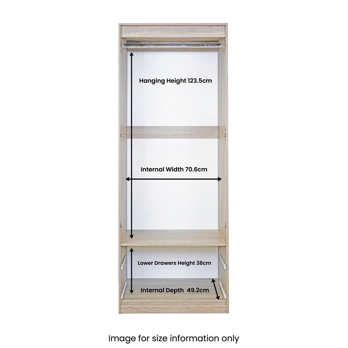Kinsley White Gloss 2 Door 2 Drawer Wardrobe