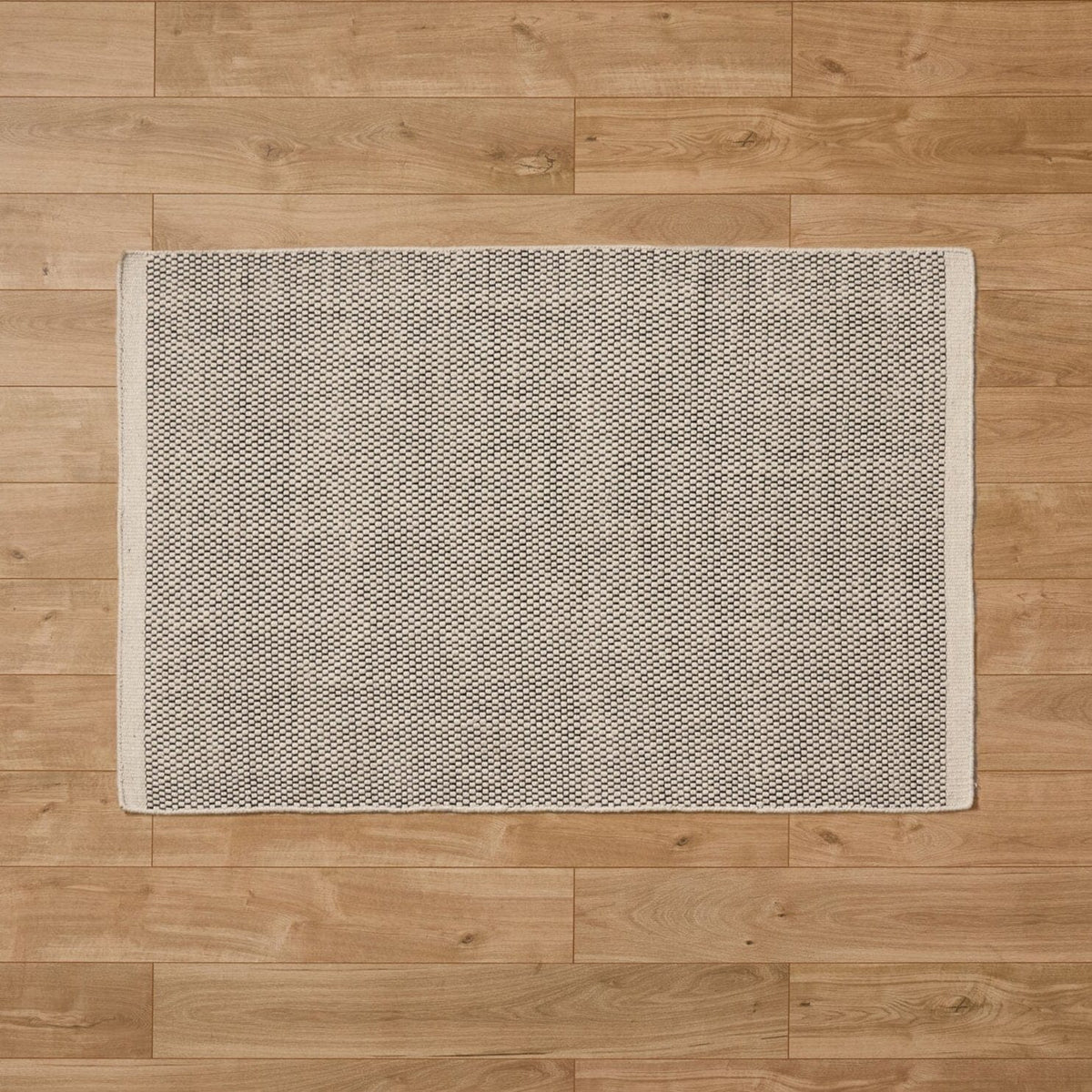 Outlet - Atcham Black/Natural Pebble Wool with Cotton Rug - 160 x 230cm