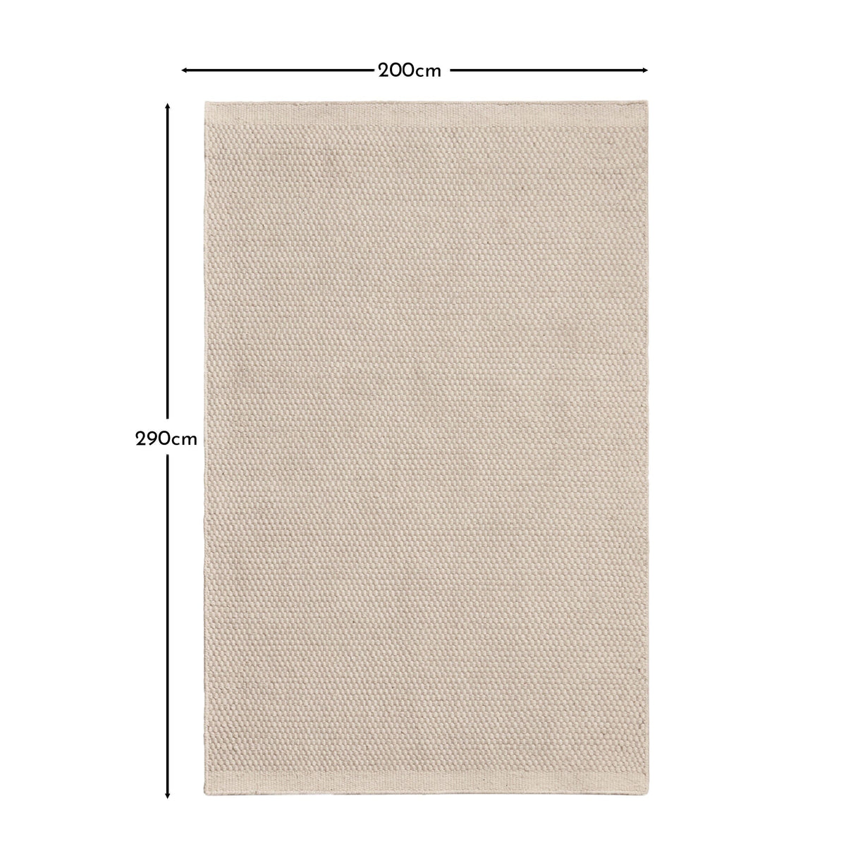 Cotham Clay & Natural Striped Wool with Cotton Rug - 200 x 290cm