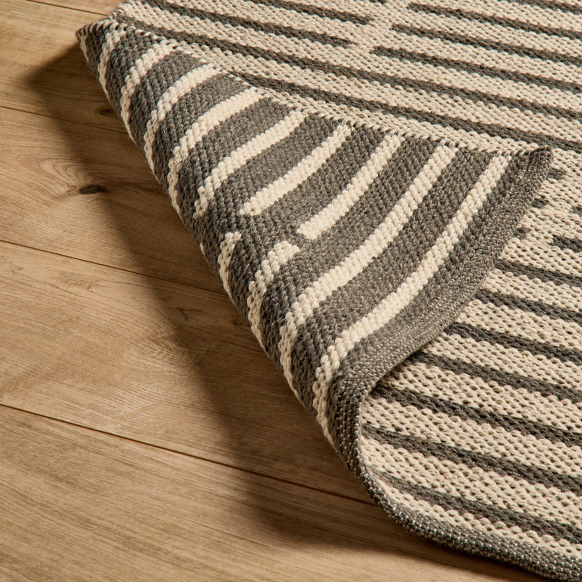 Rushall Wool and Cotton Rug - Gunmetal Grey - 160 x 230cm