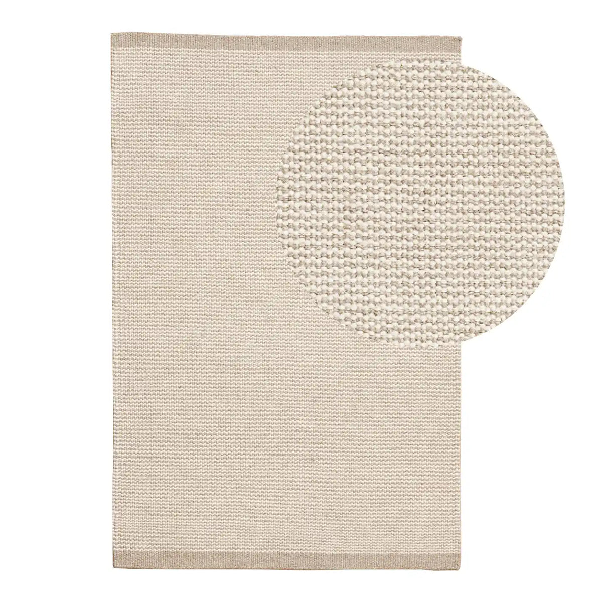 Outlet - Cotham Clay & Natural Striped Wool with Cotton Rug - 120 x 170cm
