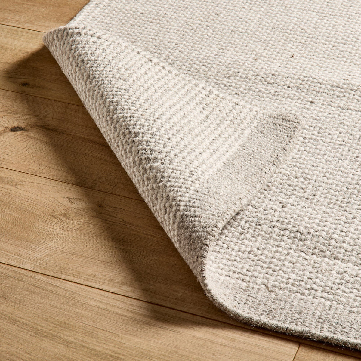 Cotham Clay & Natural Striped Wool with Cotton Rug - 200 x 290cm