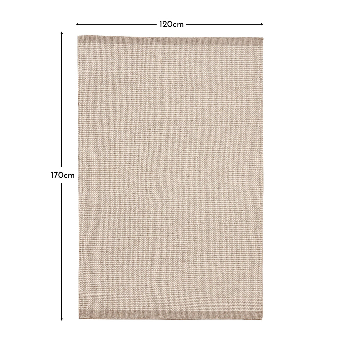 OUTLET - Atcham Clay/Natural Pebble Wool with Cotton Rug - 120 x 170cm