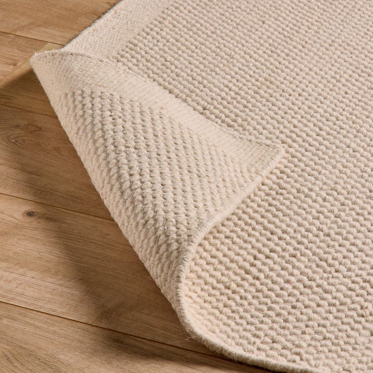 Atcham Clay/Natural Pebble Wool with Cotton Rug - 160 x 230cm