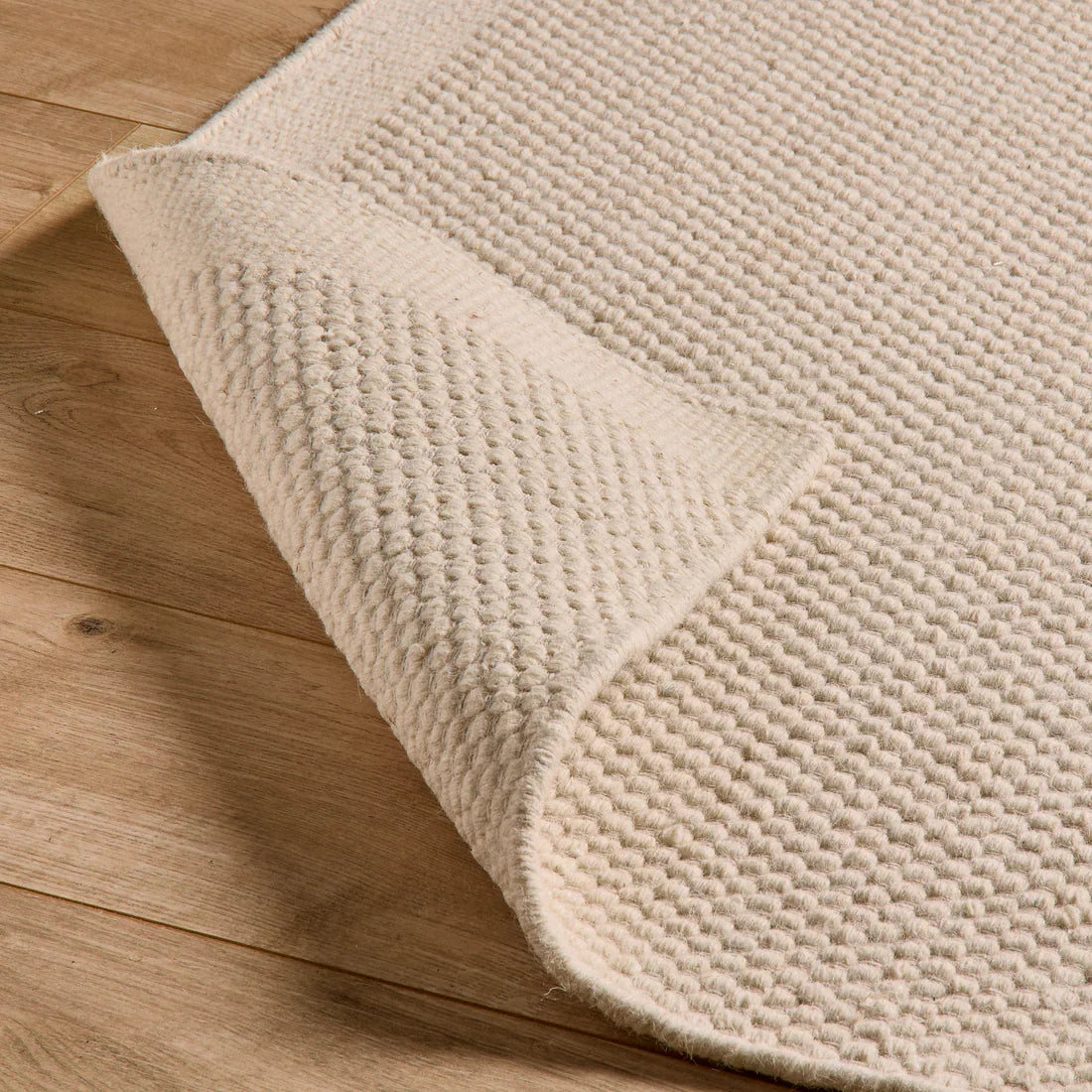 OUTLET - Atcham Clay/Natural Pebble Wool with Cotton Rug - 120 x 170cm