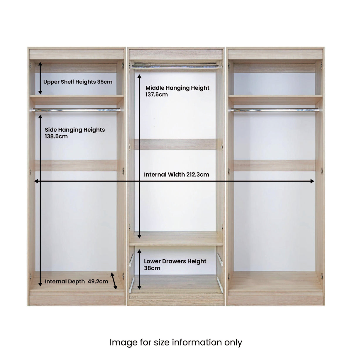 Bellamy Tall 6 Door 2 Drawer with Mirrors Wardrobe