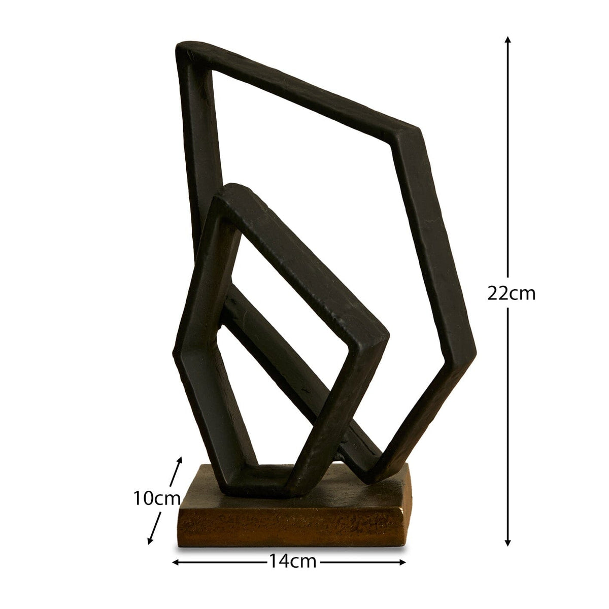Outlet - Harbridge Metal Abstract Ornament Black - 22cm