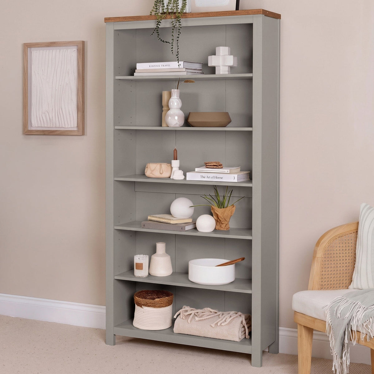 Bampton Stone Grey Tall Bookcase