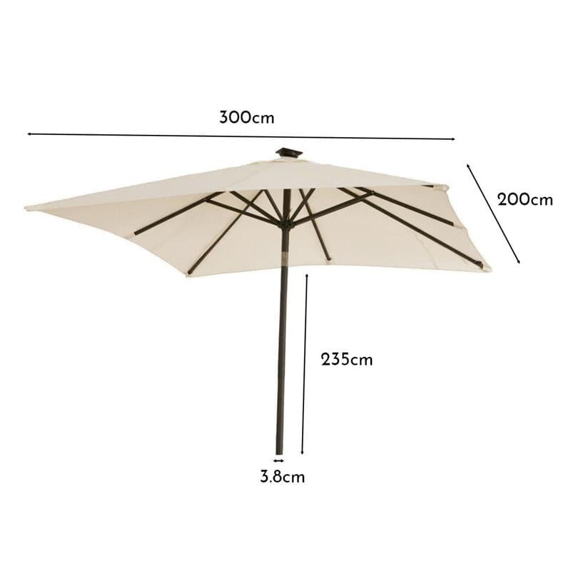 Cream Parasol - 2x3m Rectangle