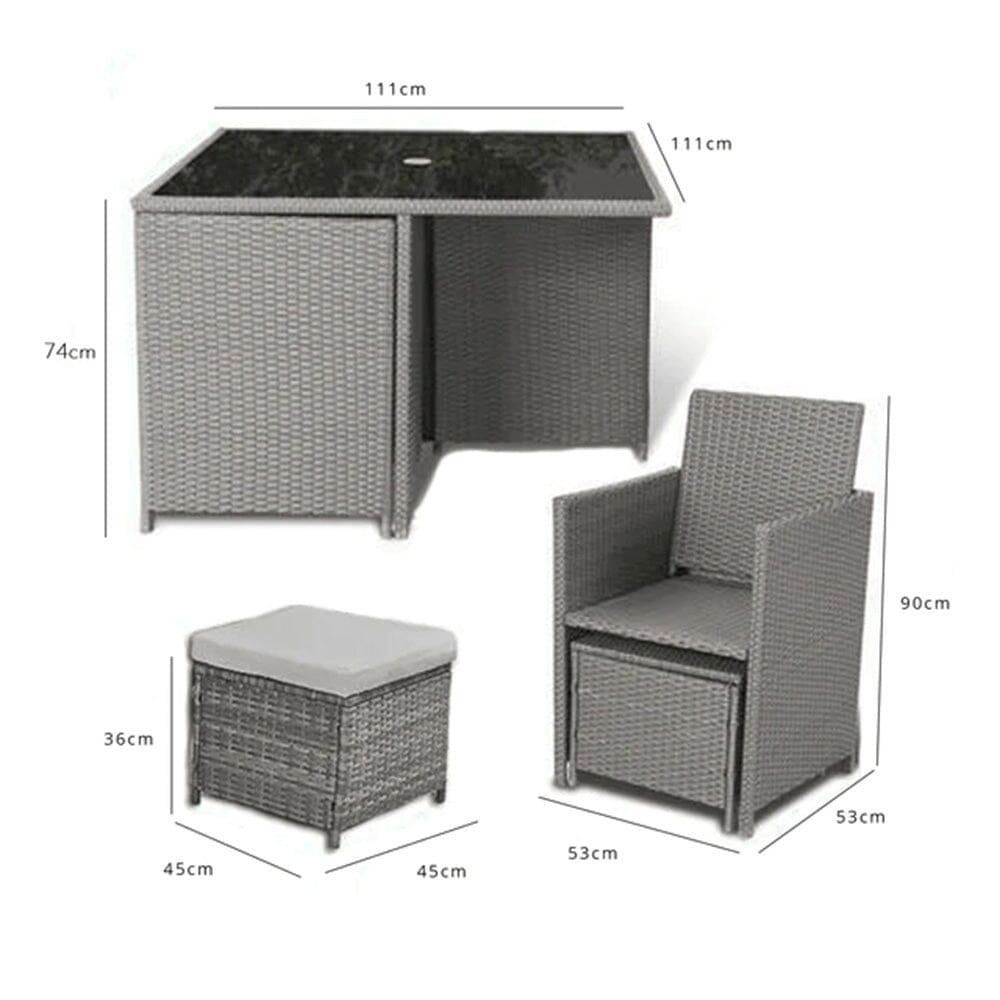 Outlet - 8 Seater Rattan Cube Outdoor Dining Set - Black Weave