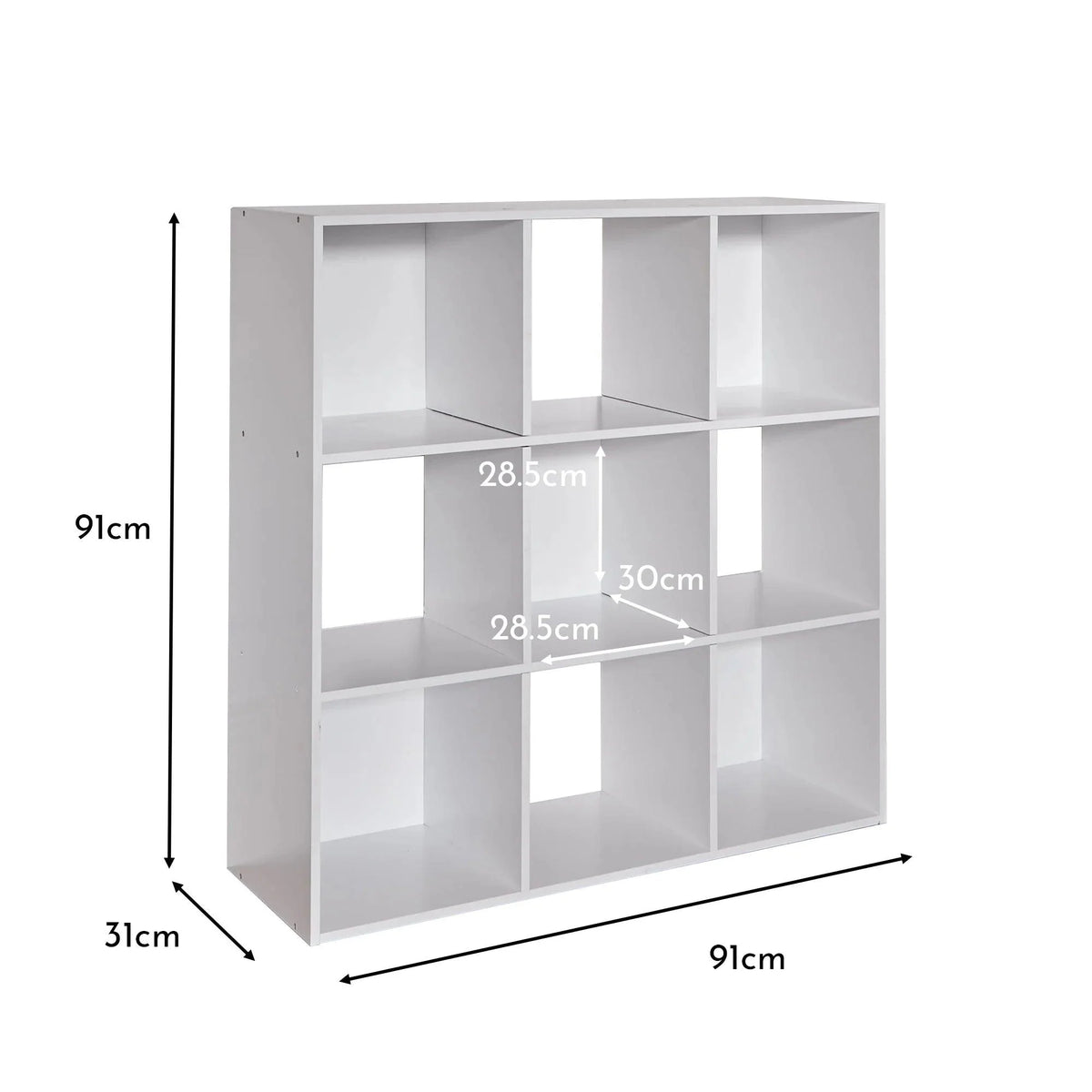 Cara 9 Cube Storage Unit - Bookcase & 4 Pink Handled Box Drawers