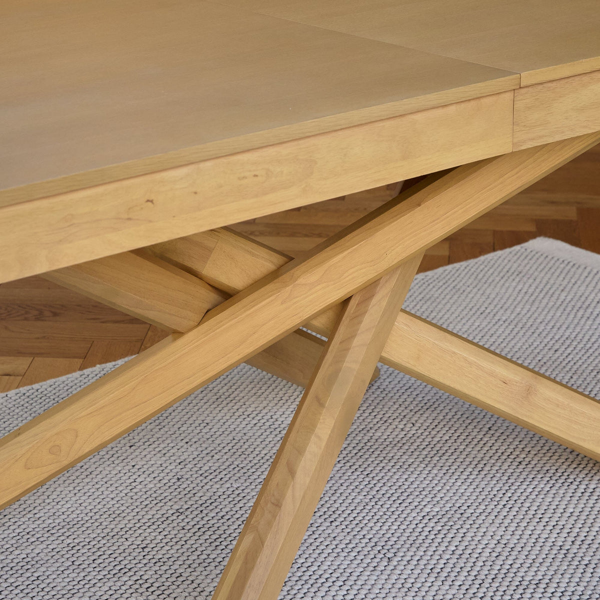Amelia Pale Oak Wood Dining Table - Extendable