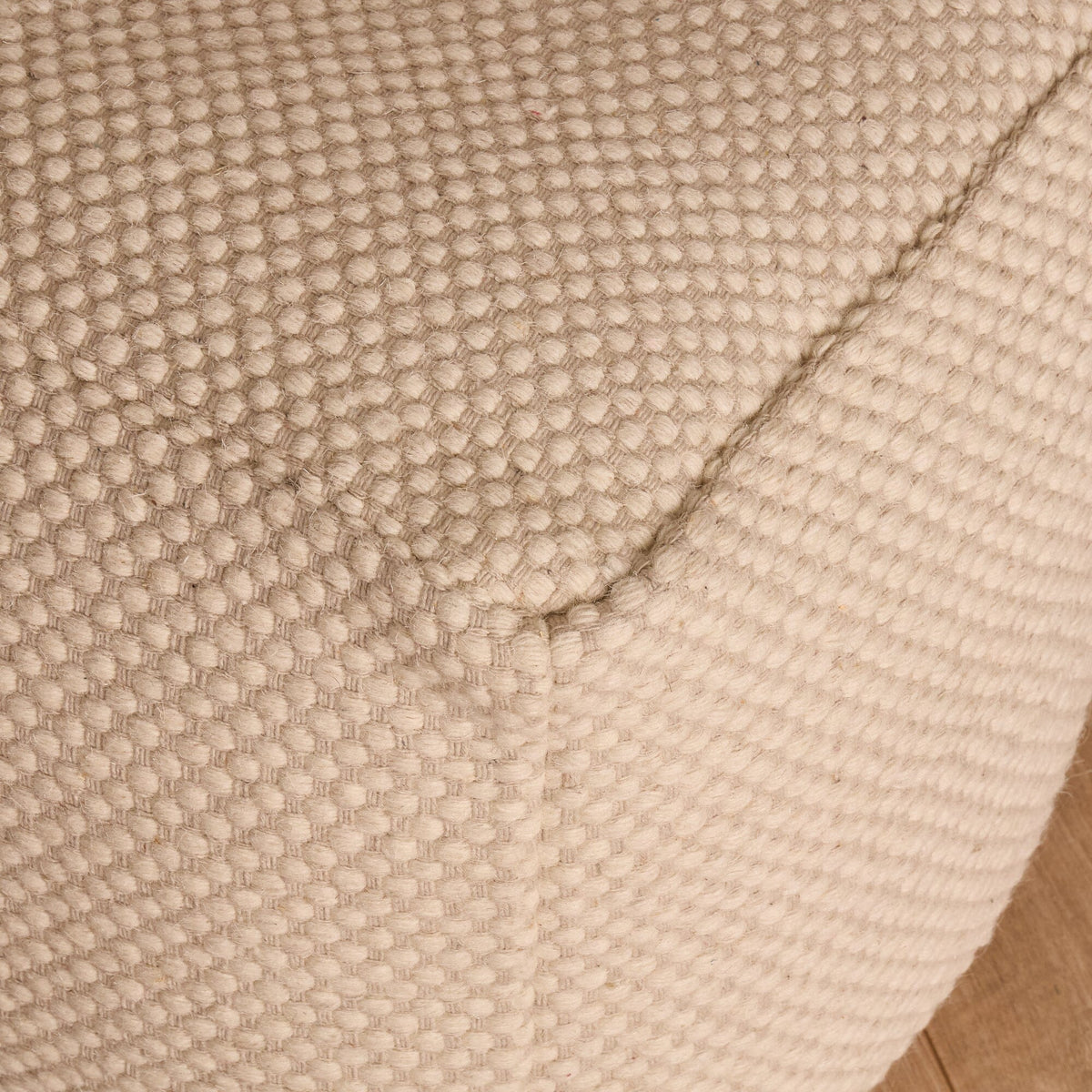 OUTLET - Atcham Wool & Cotton Ottoman Stool - Clay/Natural