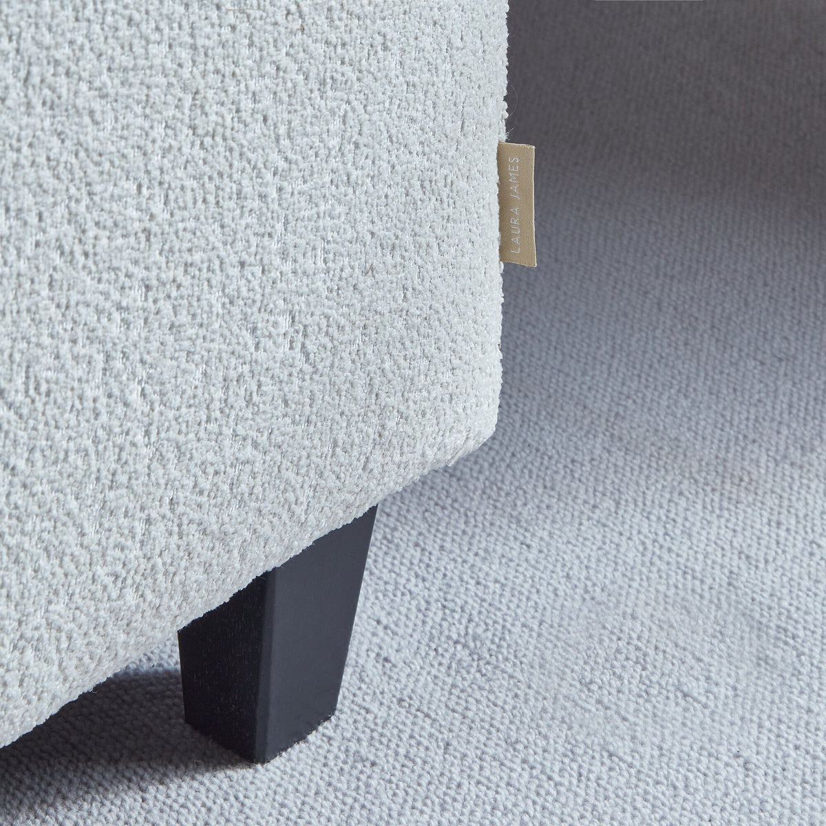 Ava Light Beige Boucle Armchair - Black Oak Legs