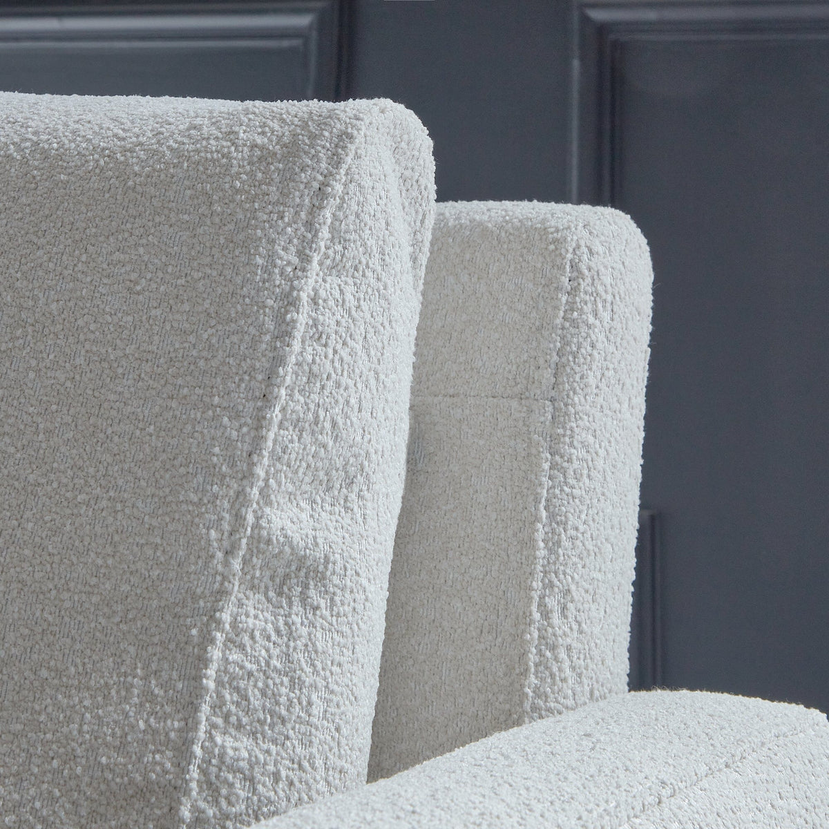 Ava Light Beige Boucle Armchair - Black Oak Legs