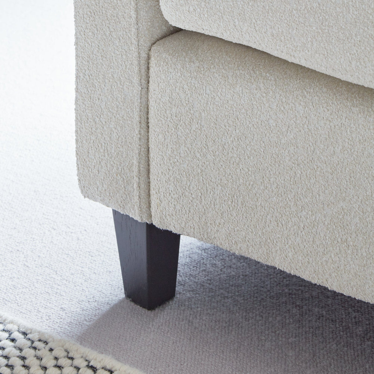 Ava Light Beige Boucle Armchair - Black Oak Legs
