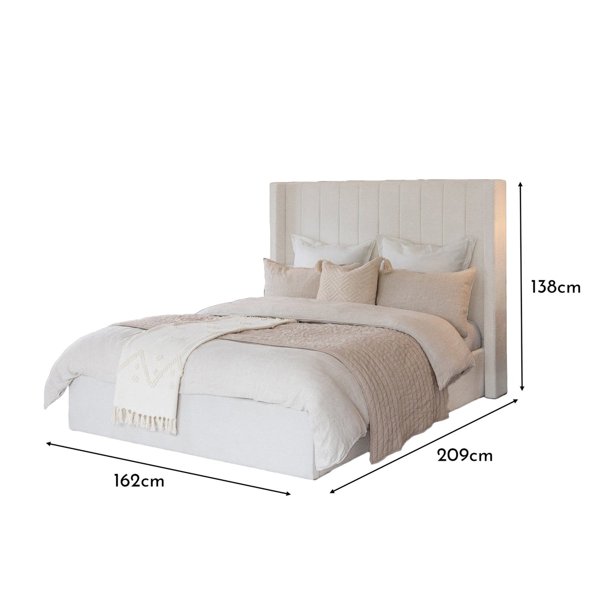 Alice Double Ottoman Bed - Boucle