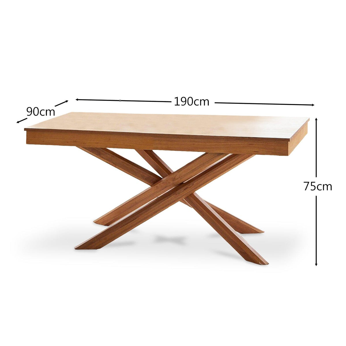 Amelia Pale Oak Wood Dining Table - Non Extendable - Pale Oak Legs