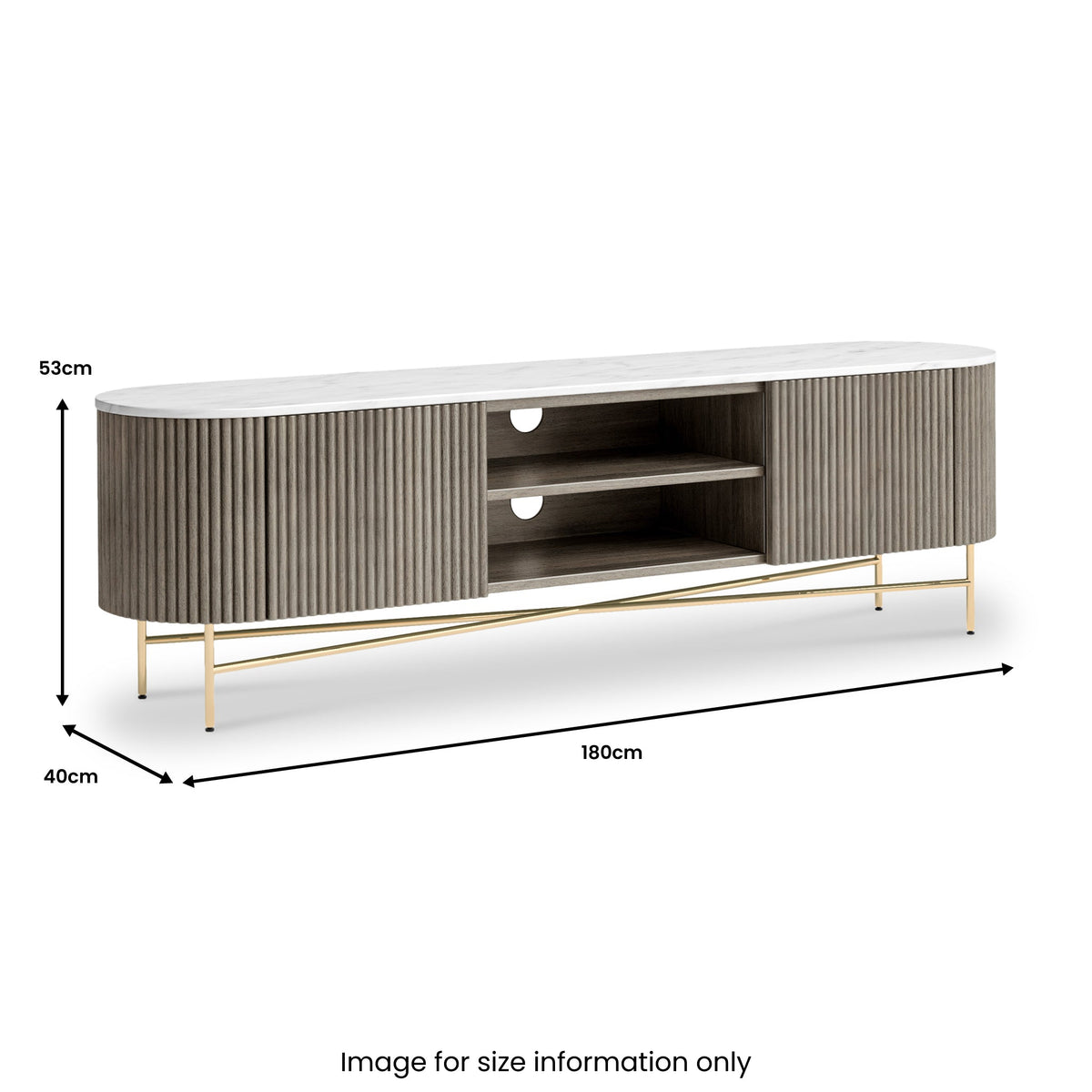 Amelie Grey Fluted Extra Large TV Unit
