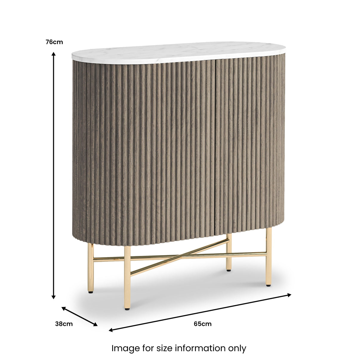 Amelie Grey Fluted Mini Sideboard