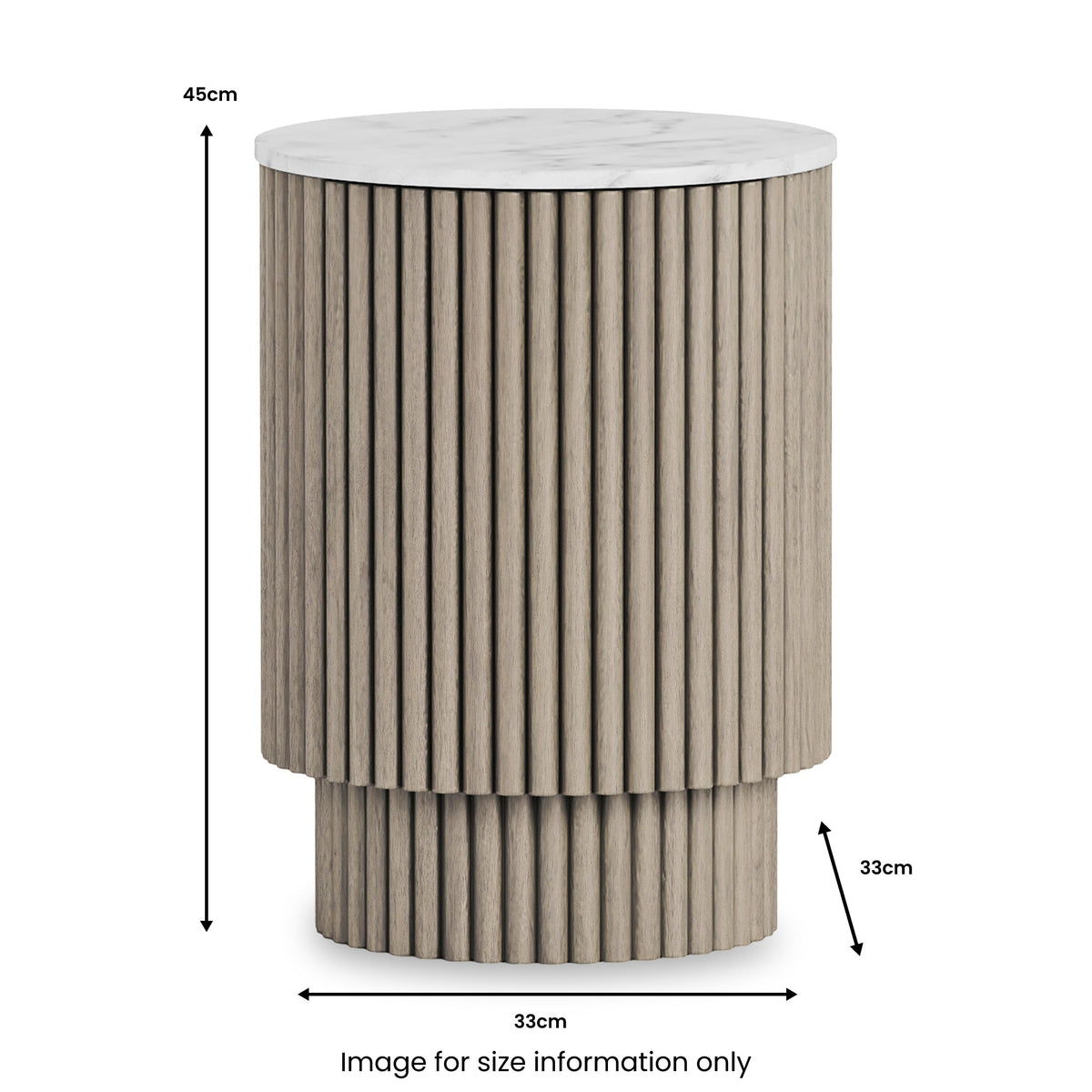Amelie Grey Fluted Side Table with Door
