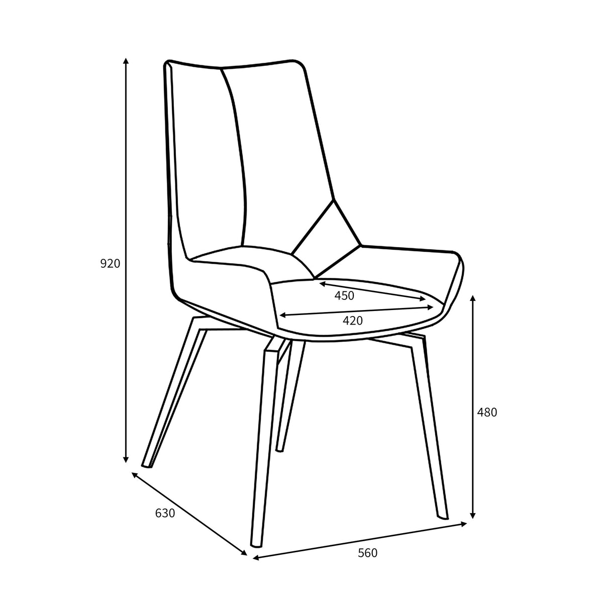 Arlo Swivel Faux Leather Dining Chair