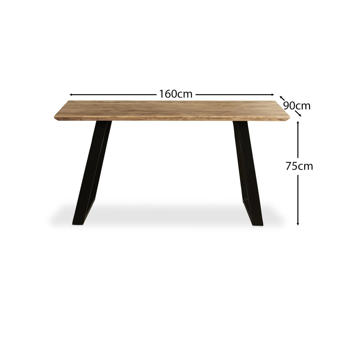 Atlas Chalked Mangowood Dining Table - Black Legs