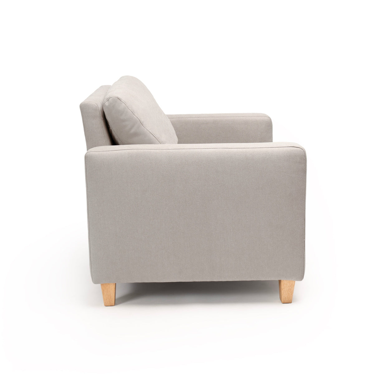 Ava Soft Beige Armchair - Pale Oak Legs