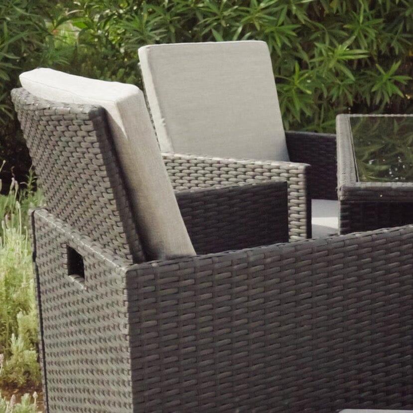 Outlet - 8 Seater Rattan Cube Outdoor Dining Set - Black Weave
