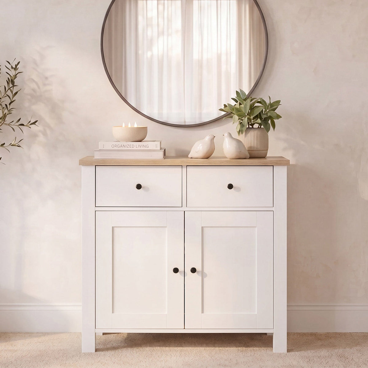 Bampton 2 Door Sideboard - Alabaster White