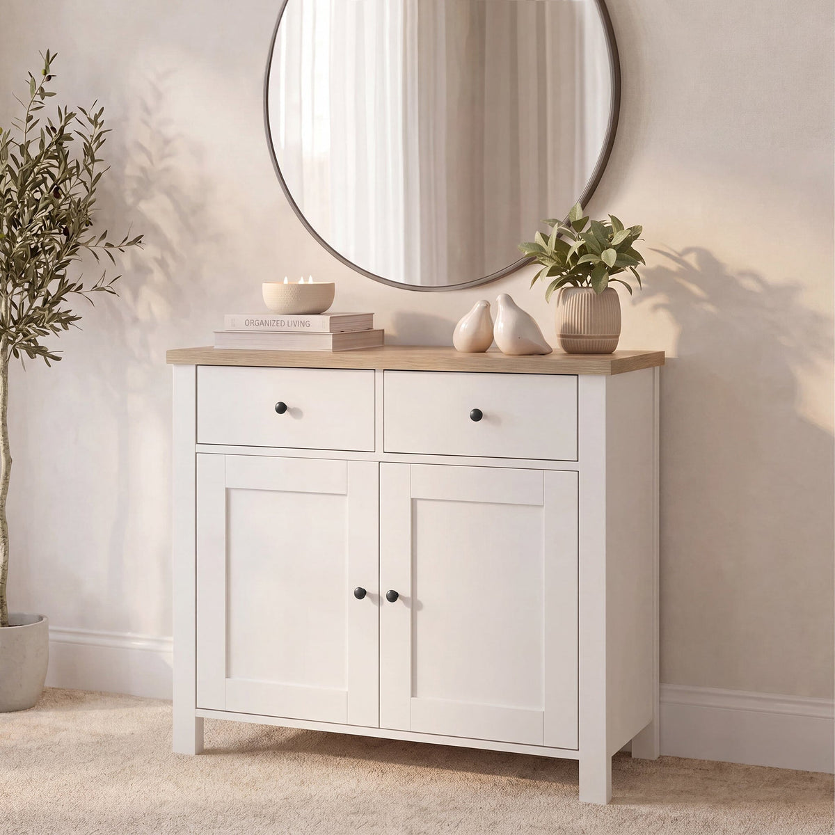 Bampton 2 Door Sideboard - Alabaster White