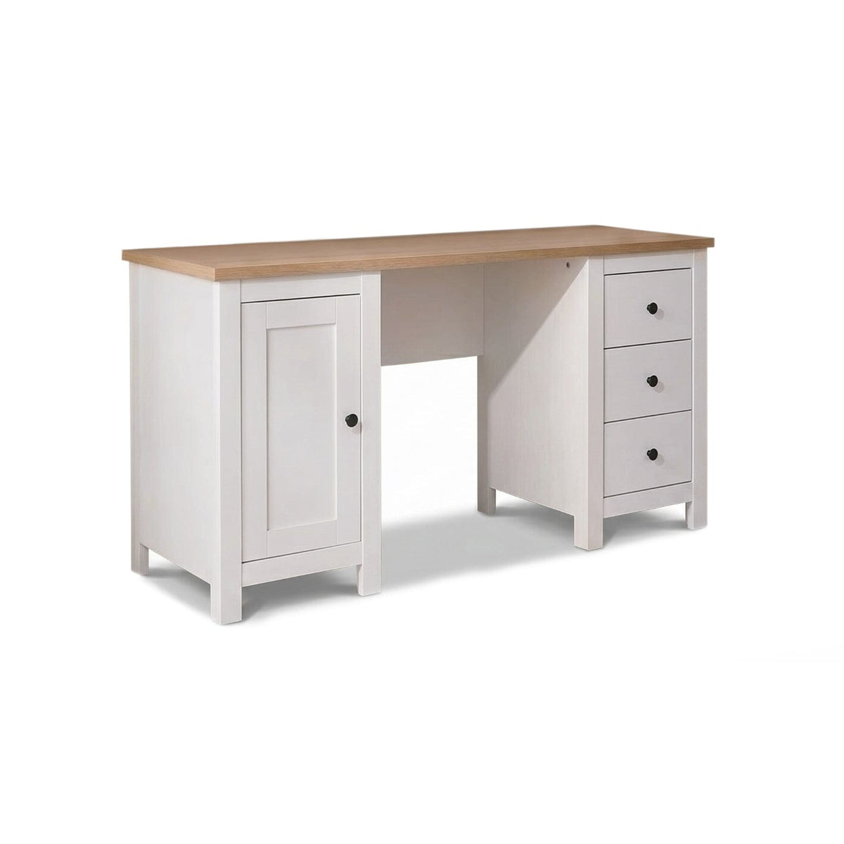 Bampton 3 Drawer Desk - Alabaster White