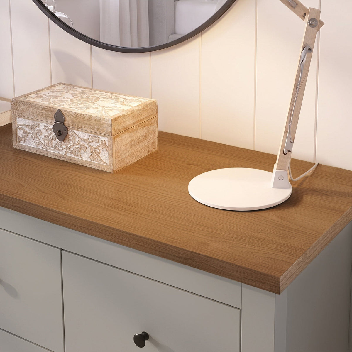 Bampton 7 Drawer Chest of Drawers - Stone Grey