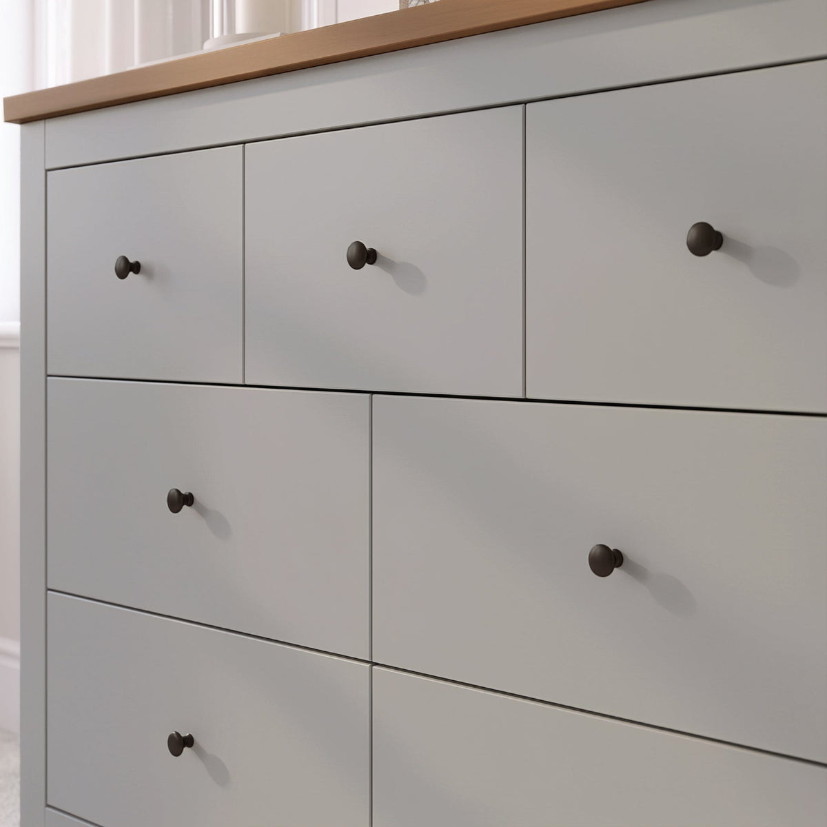 Bampton 7 Drawer Chest of Drawers - Stone Grey