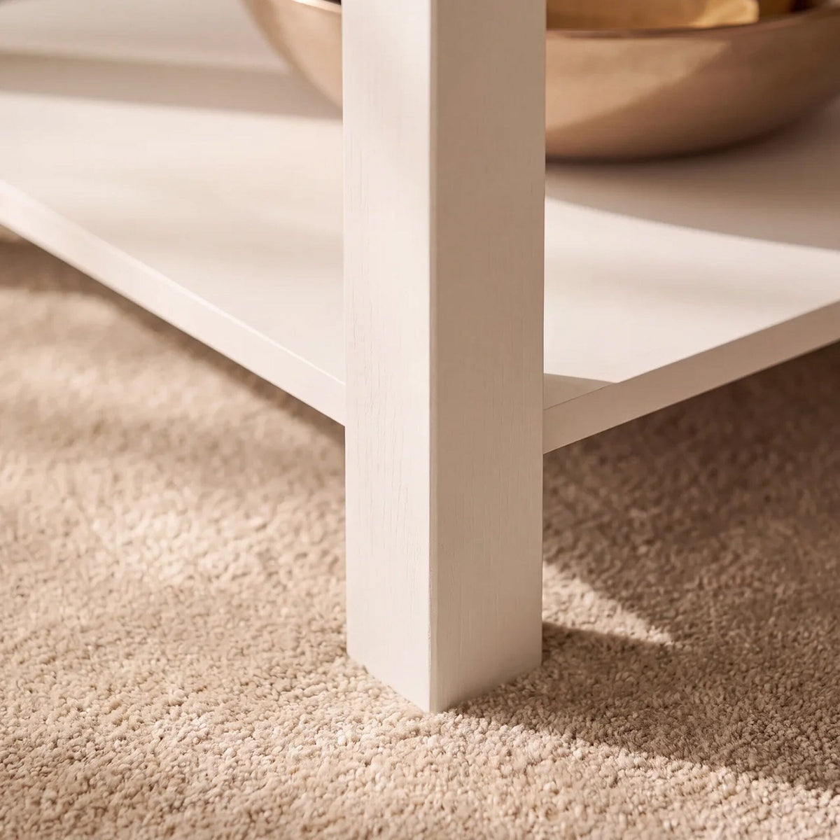 Bampton Alabaster White Coffee Table with Storage