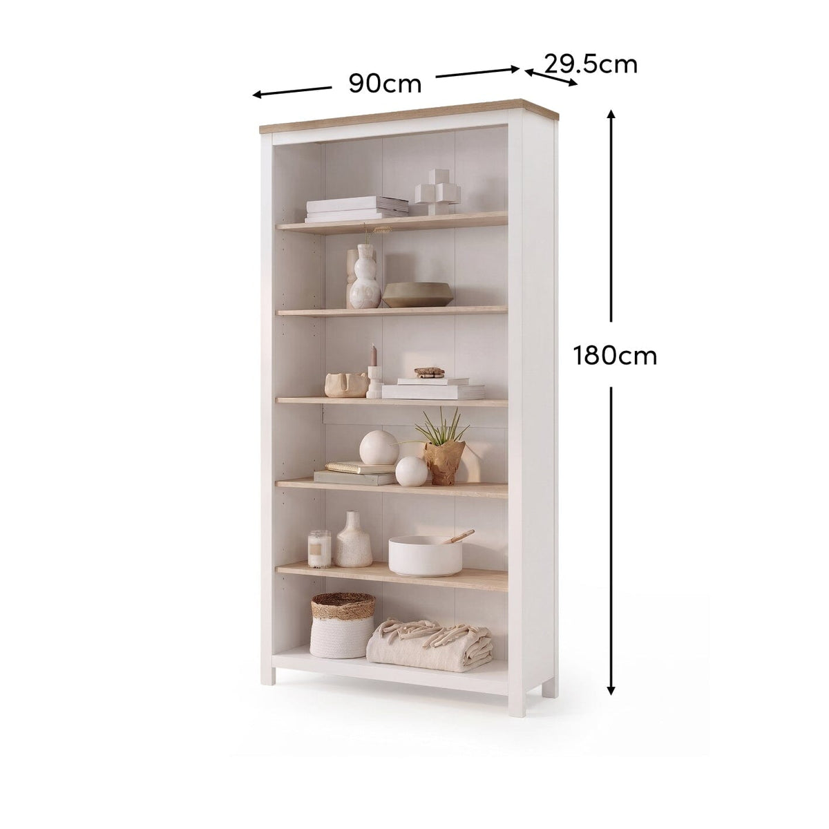 Bampton Alabaster White Tall Bookcase