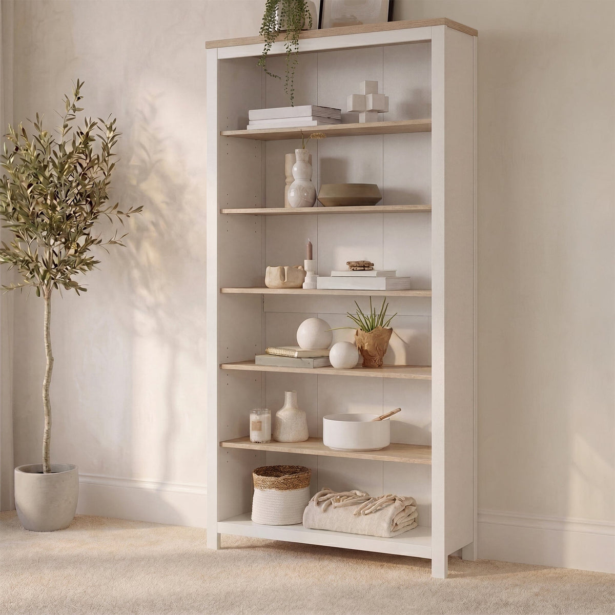 Bampton Alabaster White Tall Bookcase