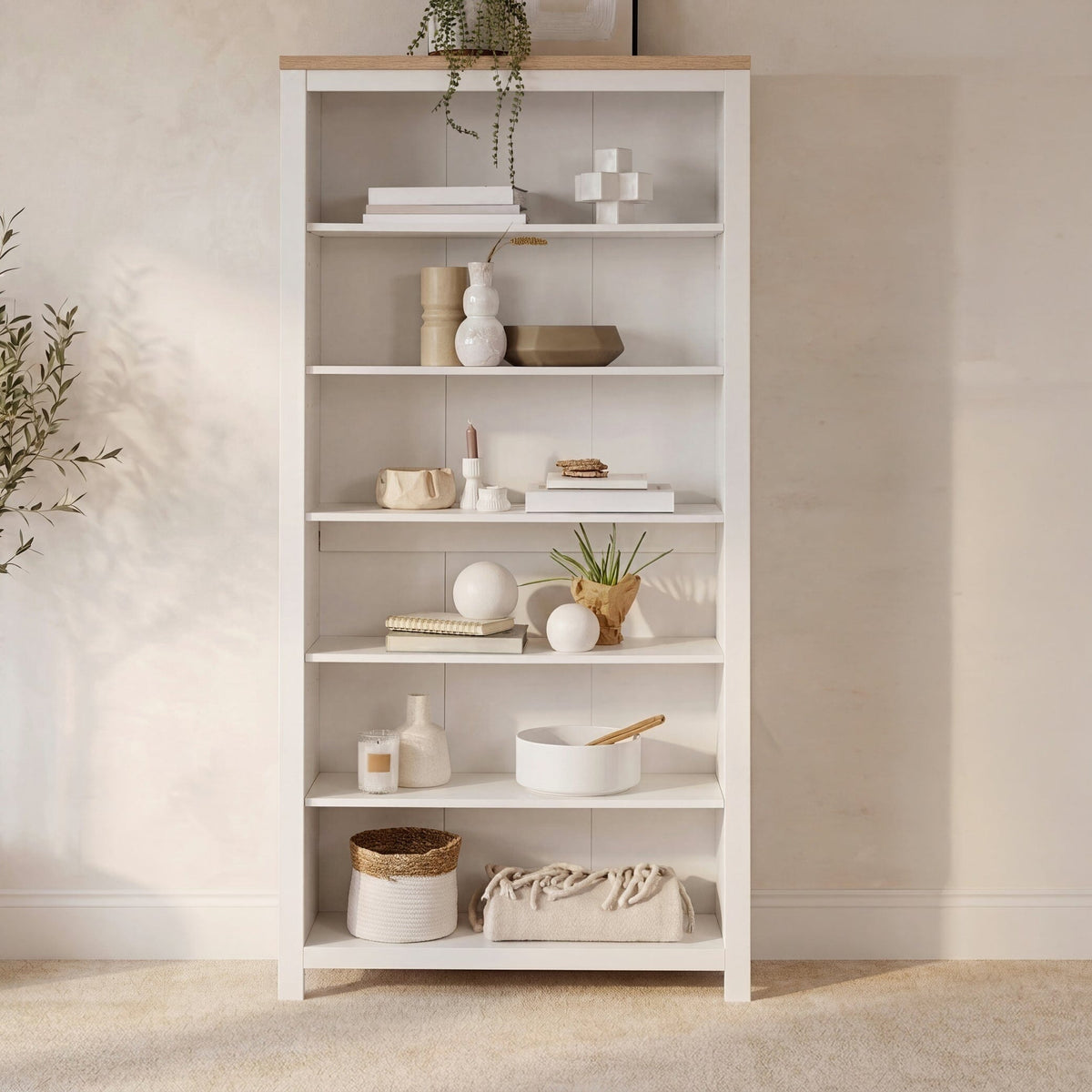Bampton Alabaster White Tall Bookcase
