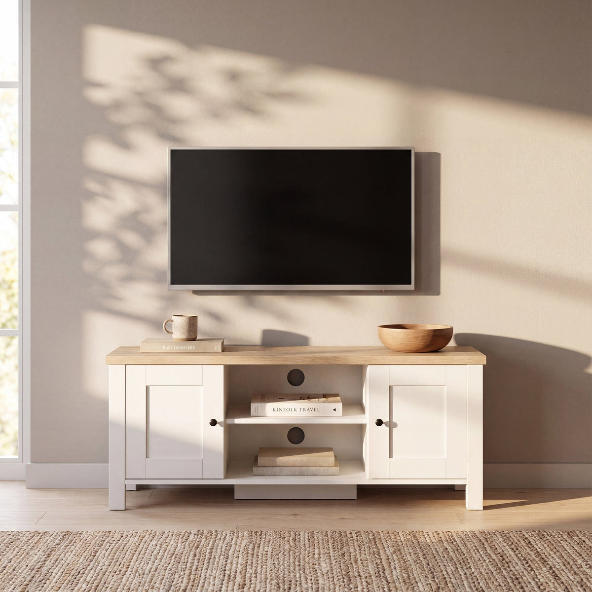 Bampton Alabaster White TV Unit