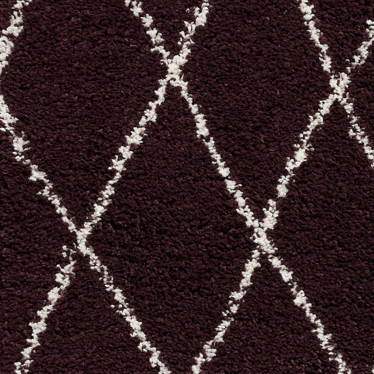 Edie Boho Diamond Shaggy Rug