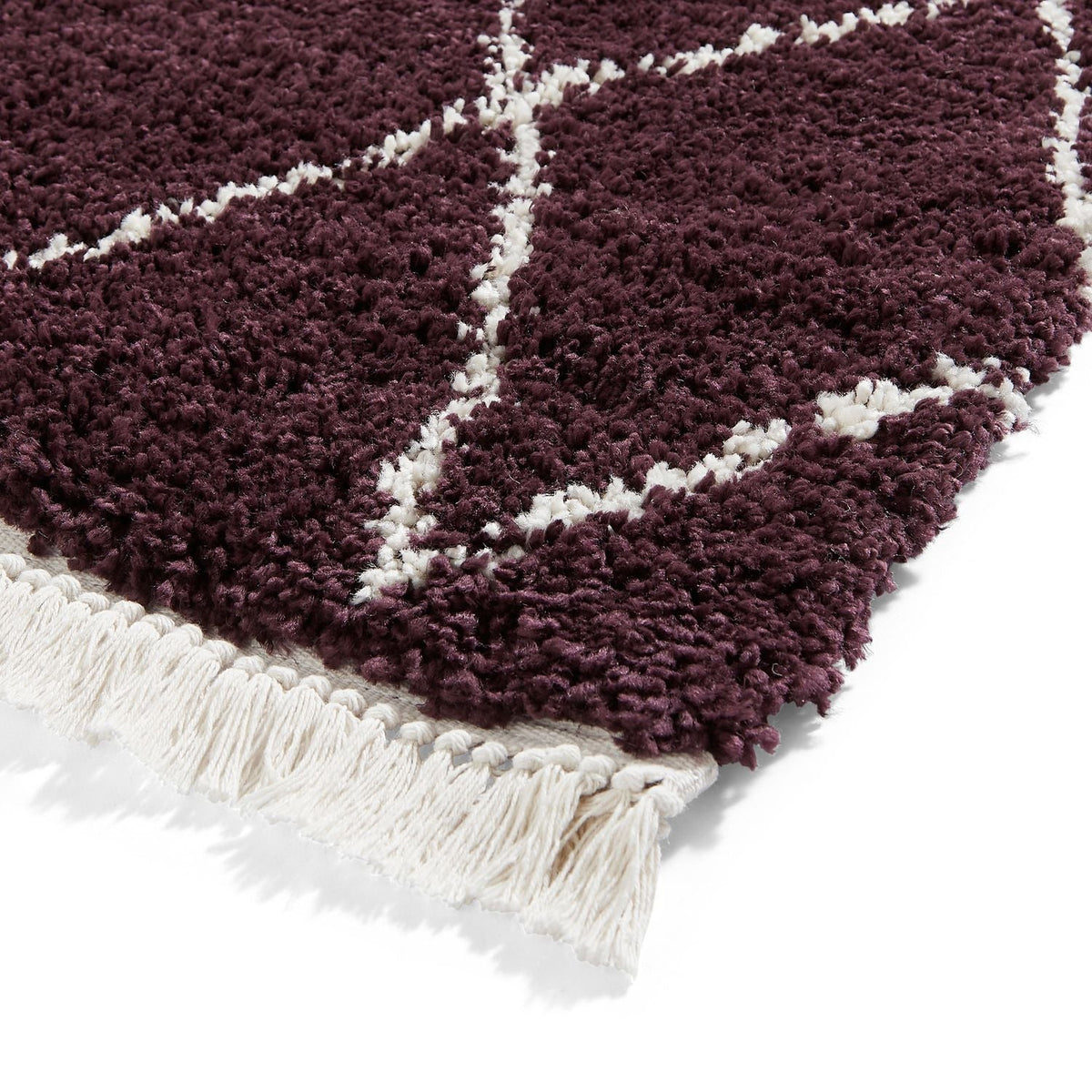 Edie Boho Diamond Shaggy Rug