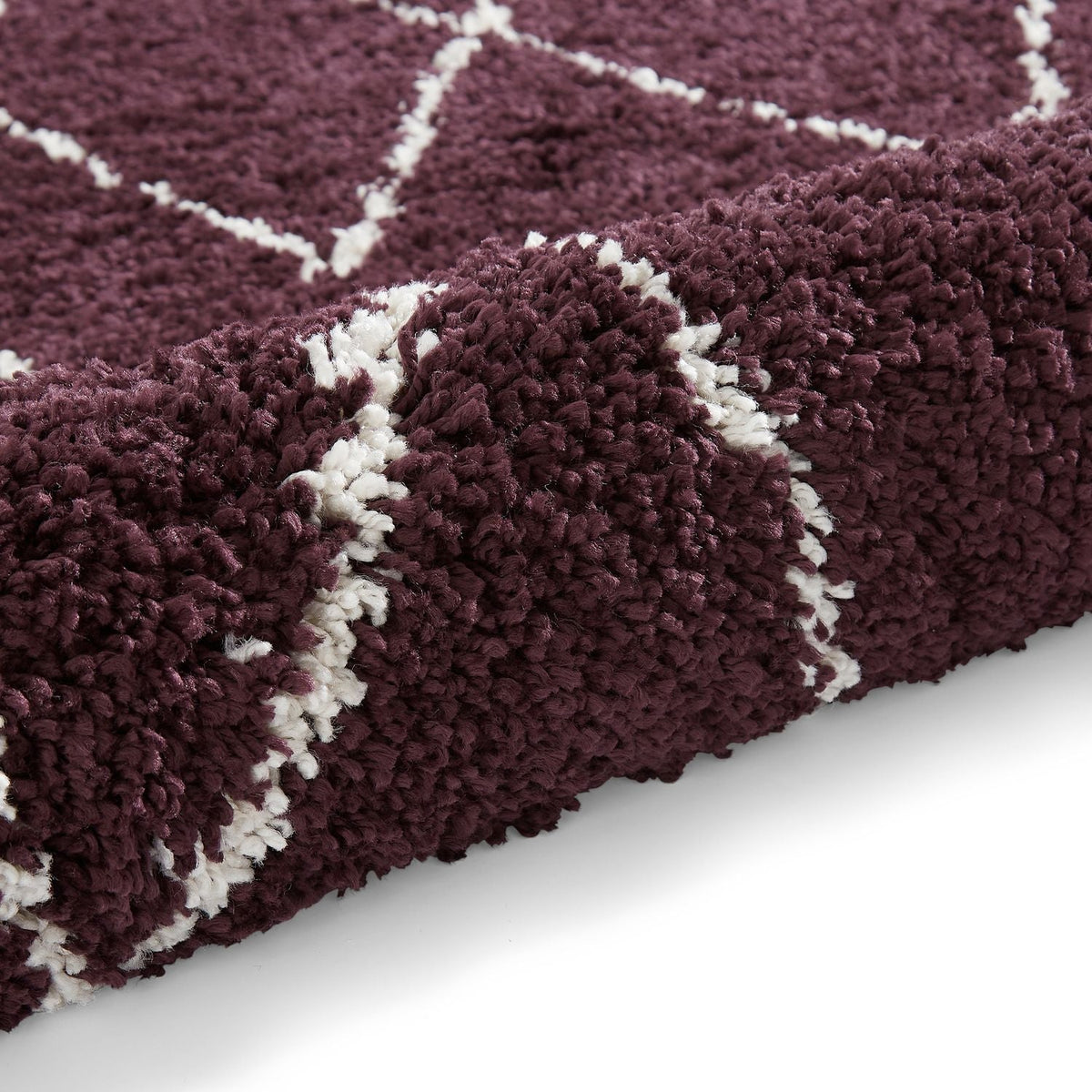 Edie Boho Diamond Shaggy Rug