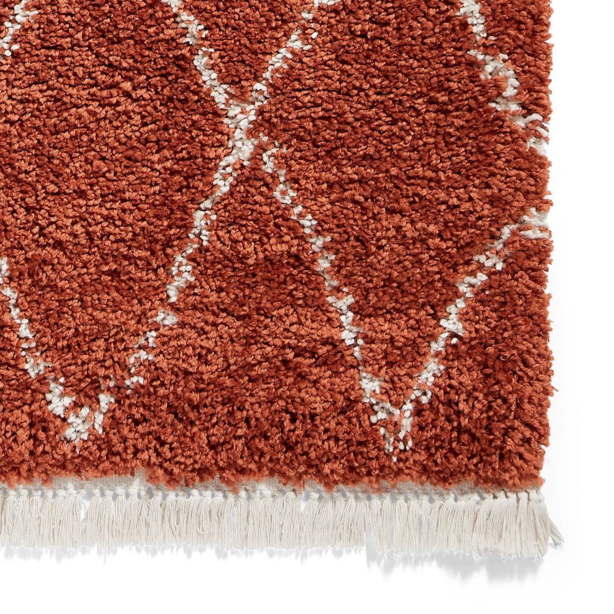 Edie Boho Diamond Shaggy Rug
