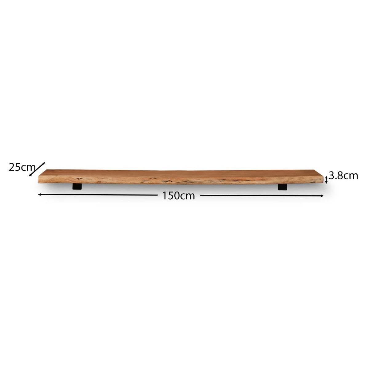 Outlet - Bosco Natural Acacia Wall Shelf - 150cm