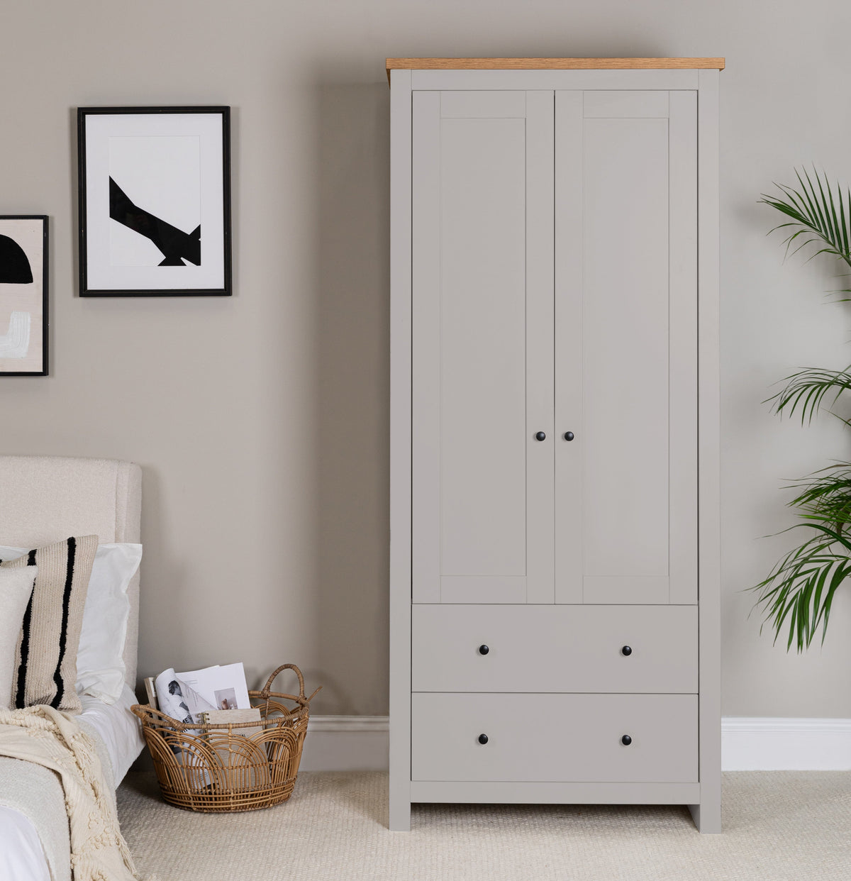 Outlet - Bampton Double Wardrobe - Grey