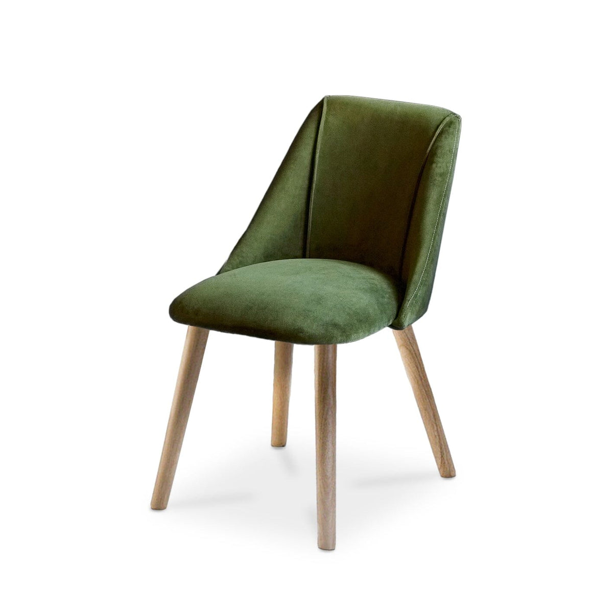 Amelia Whitewash Dining Table Set - 6 Seater - Freya Fern Green Dining Chairs - Whitewash Legs