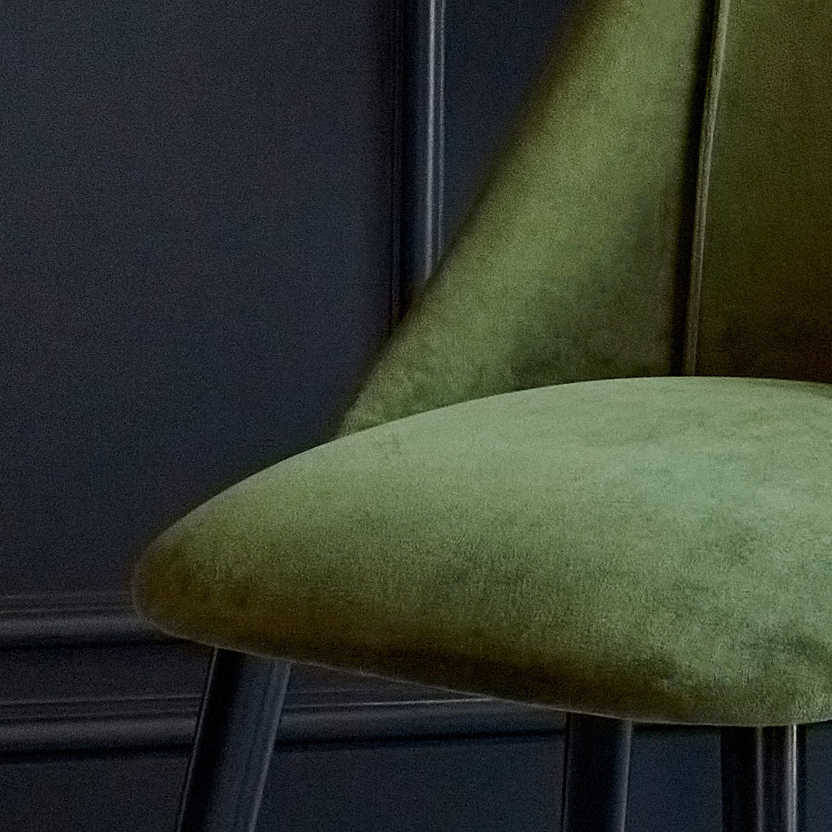 Freya Fern Green Dining Chairs - Set of 2 - Black Oak Legs