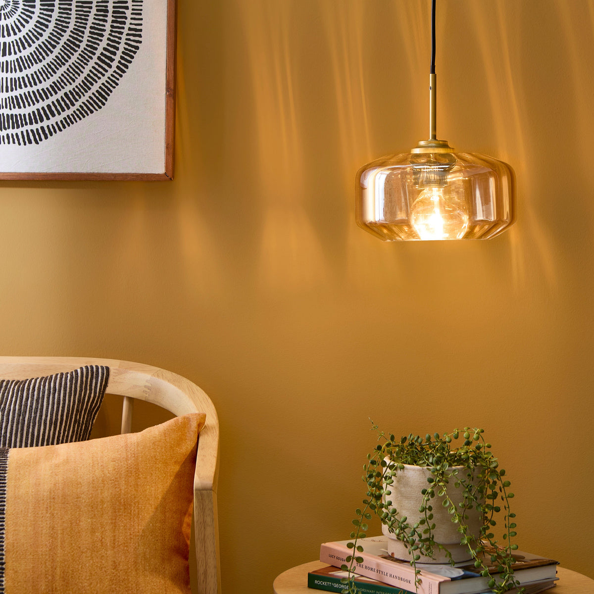 Carrick 22cm Glass Pendant Light - Gold