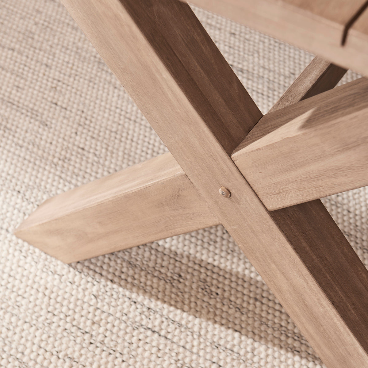 Charlotte 190cm Dining Table with 2 150cm Dining Benches - Brushed Acacia