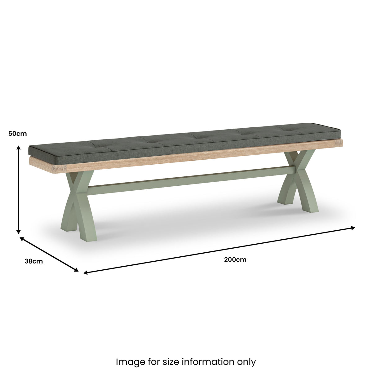 Penzance Sage Cross Leg Bench